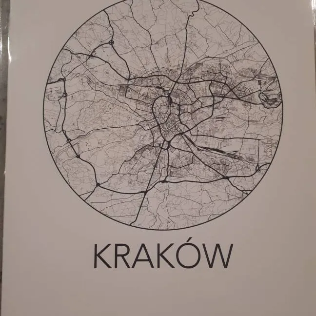 Krakow City Map. 8x10 photo 1