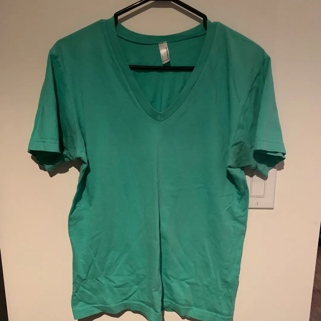 Teal American Apparel T-shirt Size S photo 1