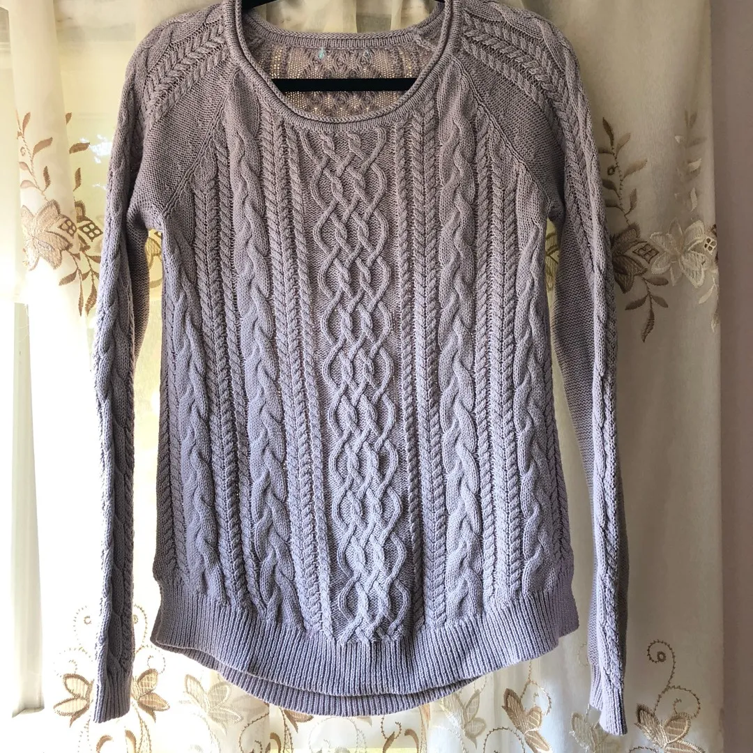 Pale Dusty Purple Knit Sweater photo 1