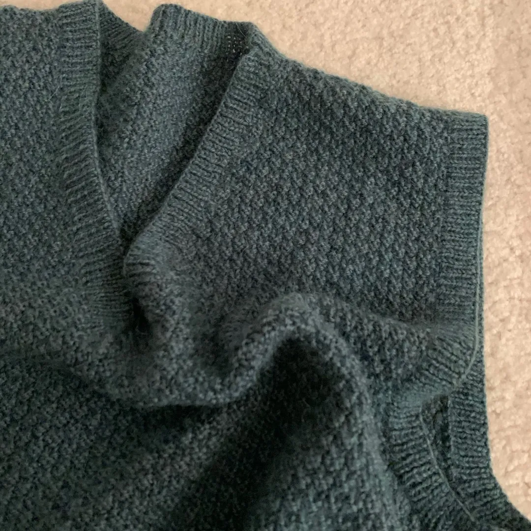 Hand Knit Turquoise Men’s Vest photo 3