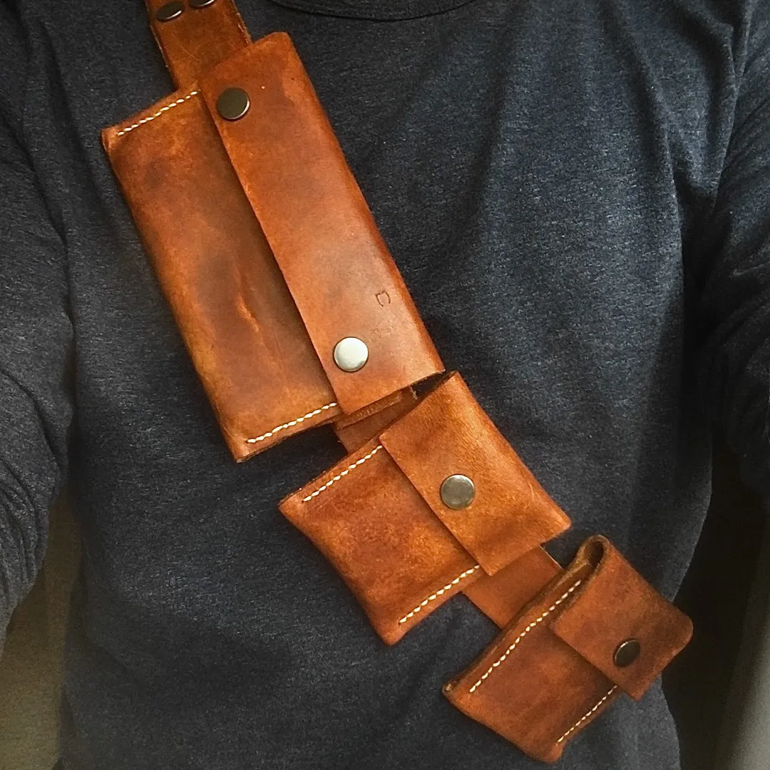 Handmade leather bandolier wallet/phone holster photo 1