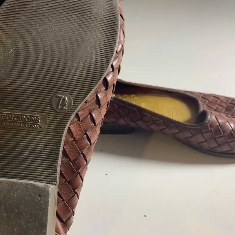 Woven Leather Flats Size 7.5 Shoes photo 5