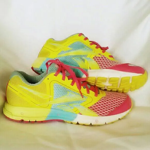 Reebok One Runners In Hot Pink, Turquoise & Florescent Yellow... photo 3