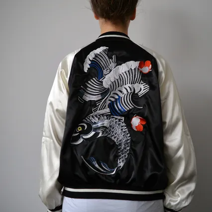 Embroidered light bomber jacket photo 1