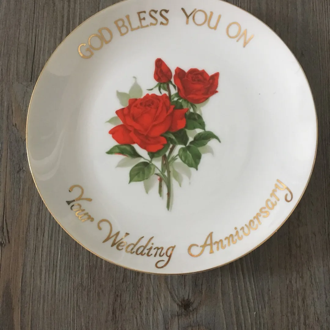 Vintage Wedding Anniversary Plate photo 1