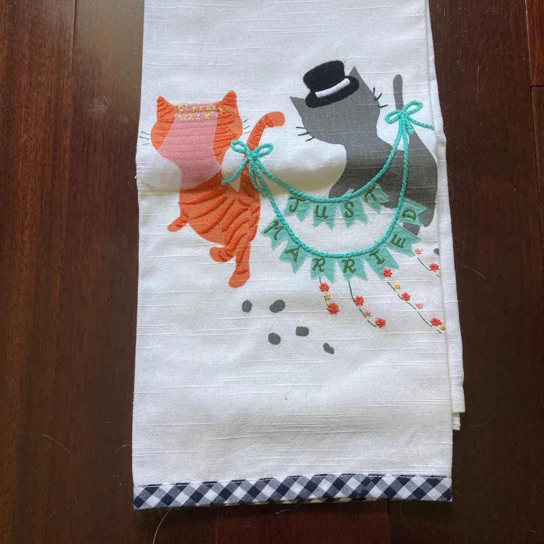 BNWT “Just married” Cat Tea Towels photo 1