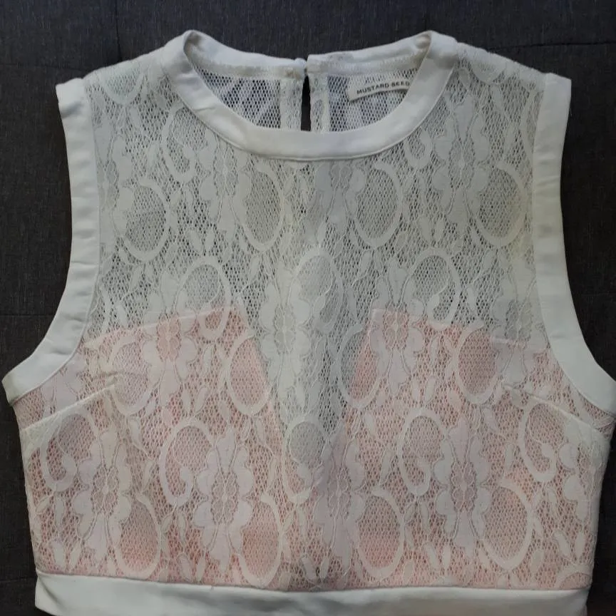 Lace Crop Top With Peach Lining photo 1