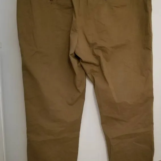 Tan Drawstring Chinos with Cinched Cuffs photo 4