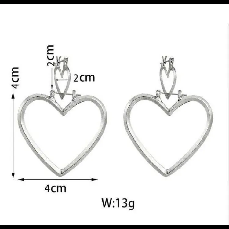 Double Heart Fake Gold Earrings (Big) photo 3