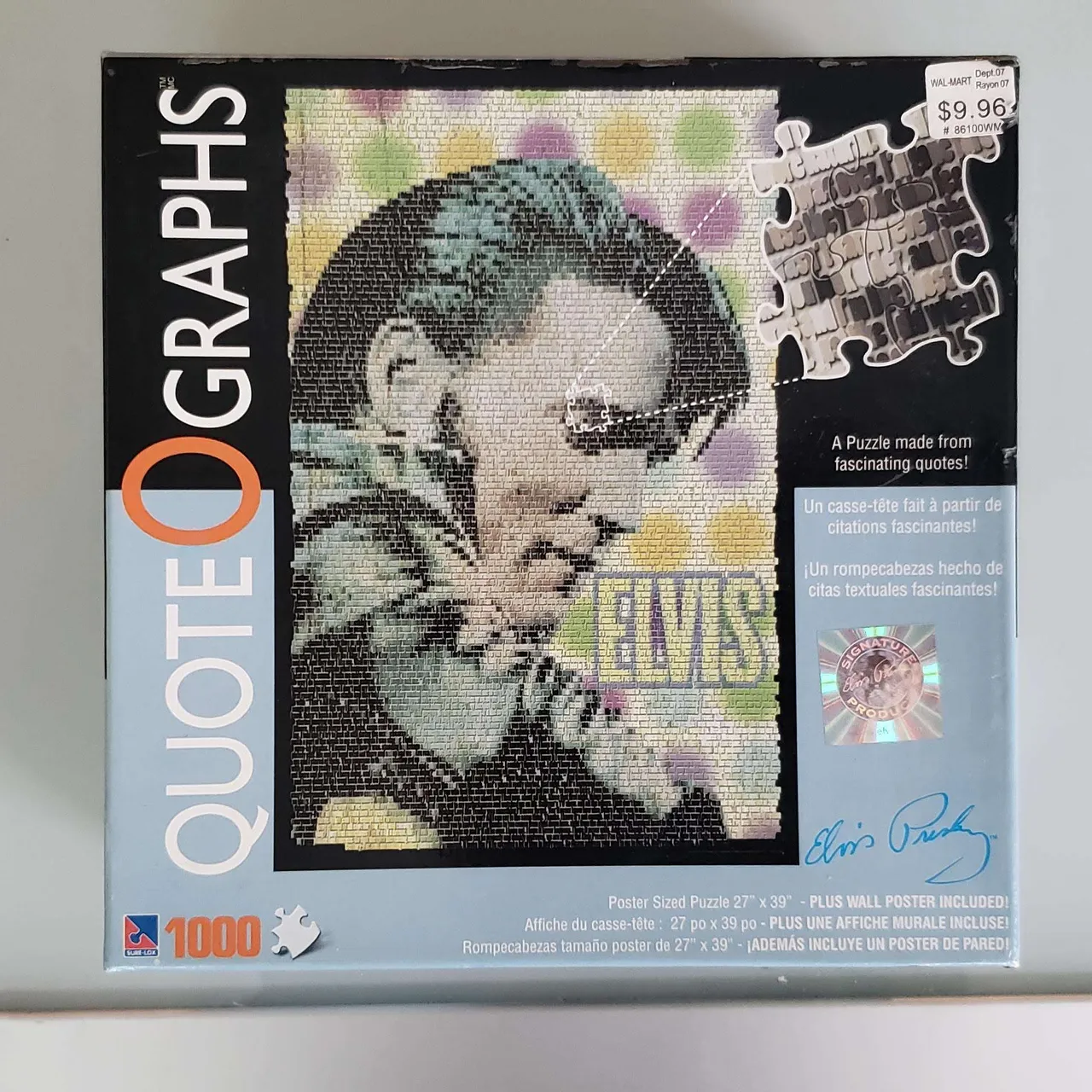 FREE w/ TRADE: 1000pc Elvis Quote O Graphs Puzzle photo 1
