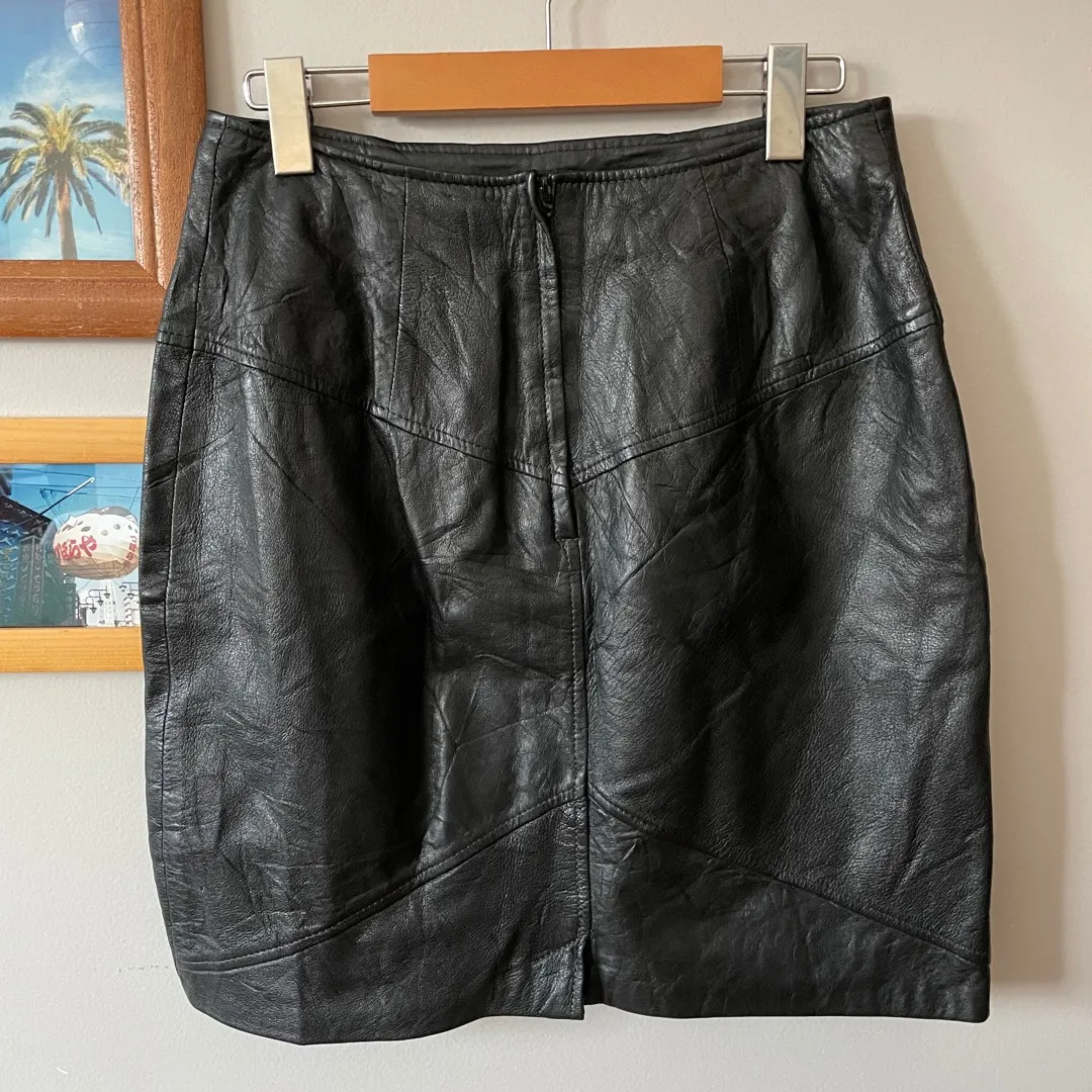 Vintage Leather Skirt - Sz 30 photo 3