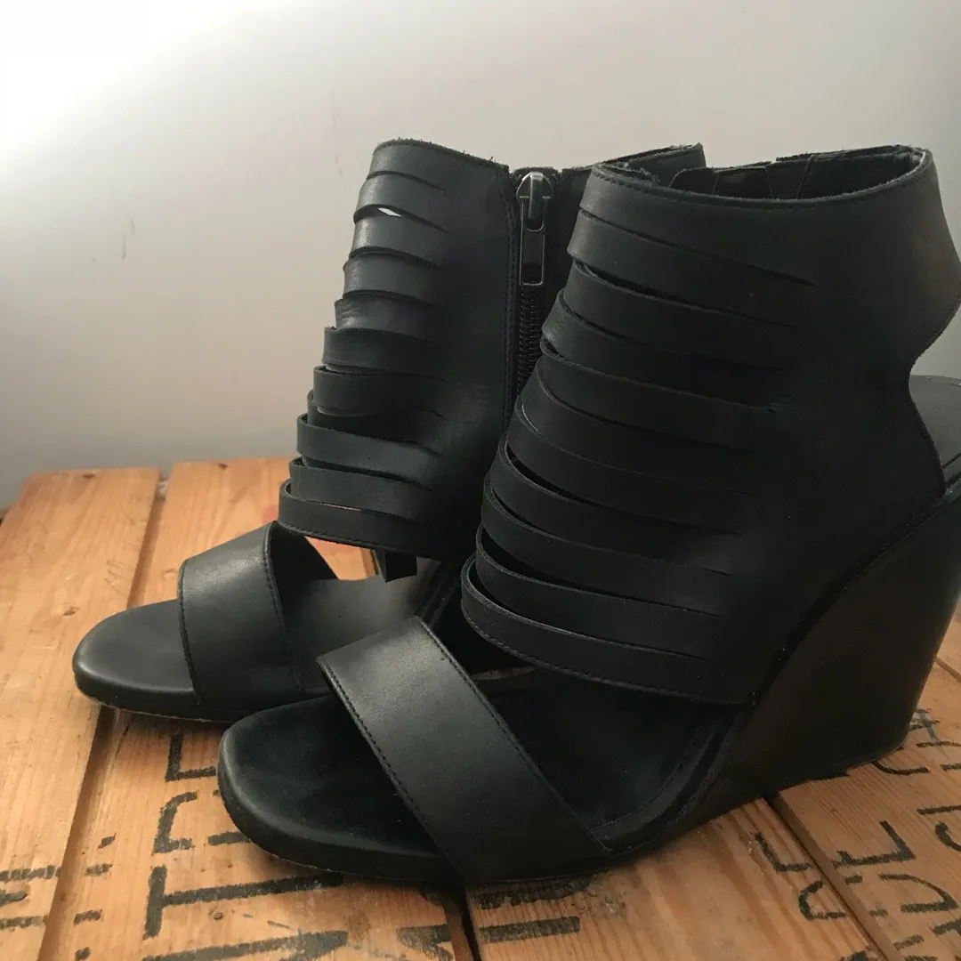 Black Leather Heels photo 1
