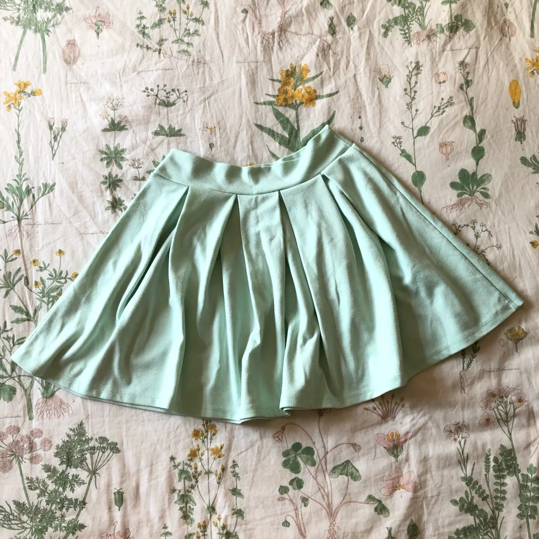 Mint Pleated Skirt photo 1