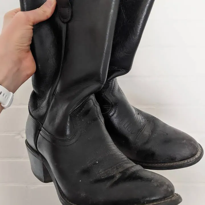 VintageBlack Leather Boots photo 1