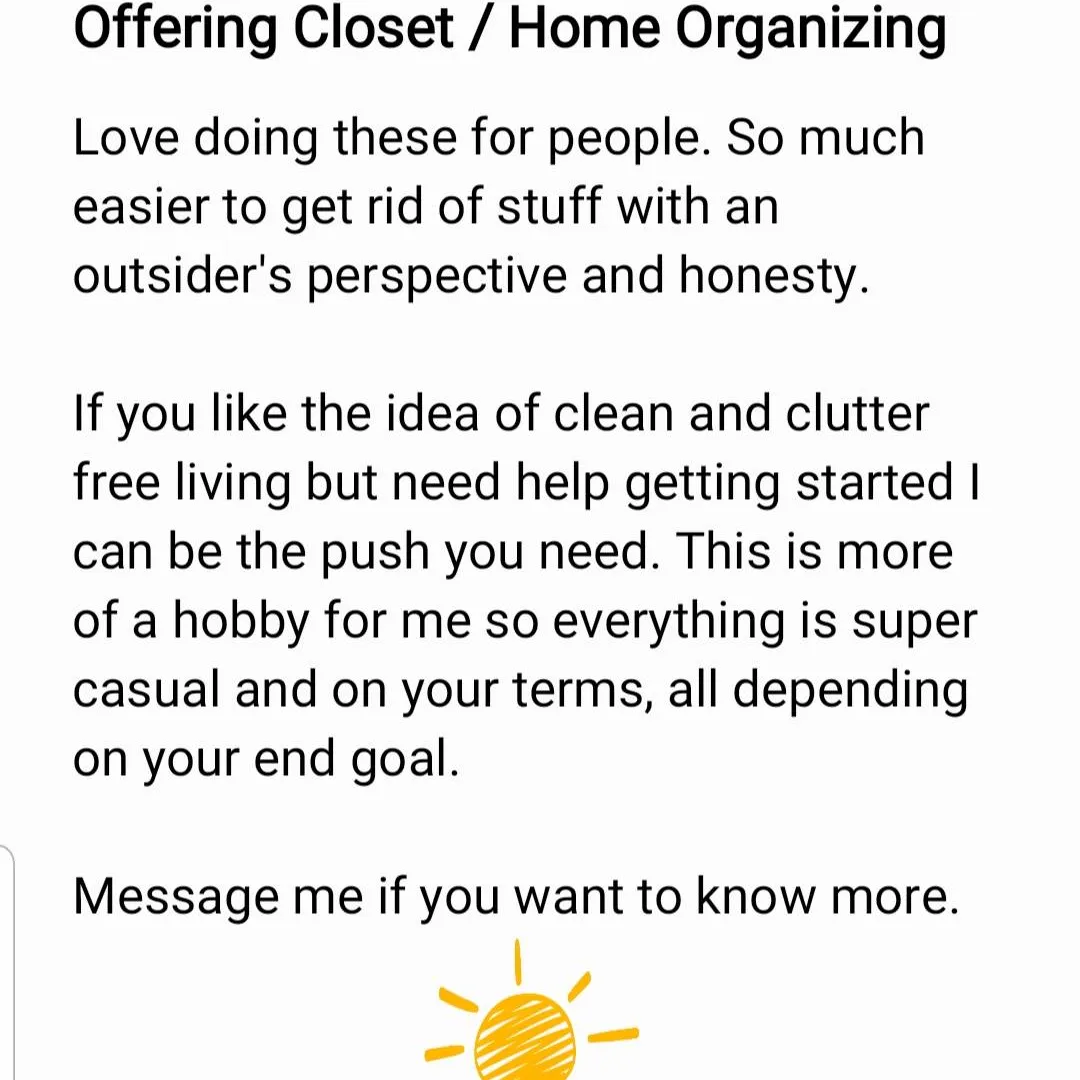 Offering Closet/Home Organizing photo 1