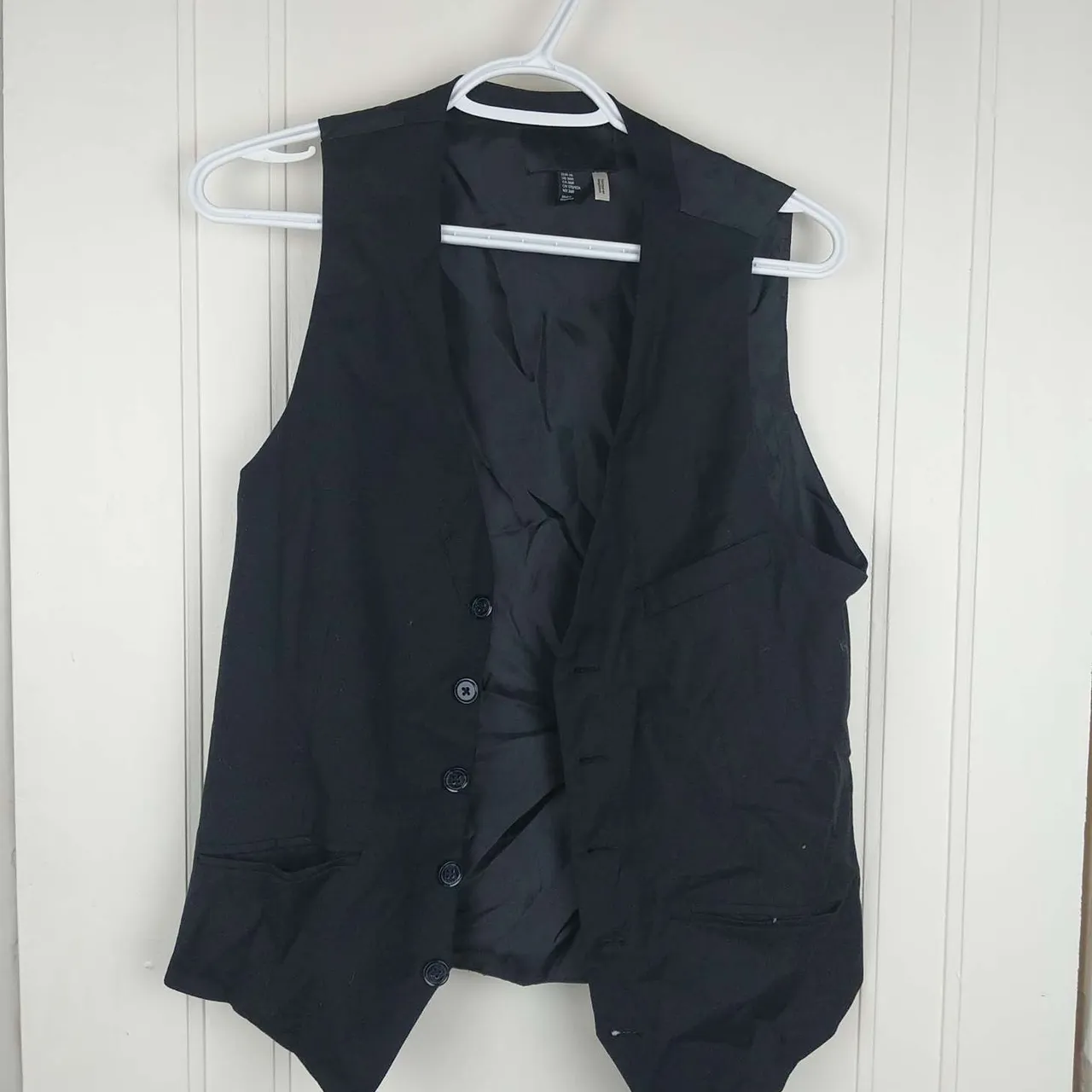 H&M black mens vest/ waistcoat - size 36 photo 1