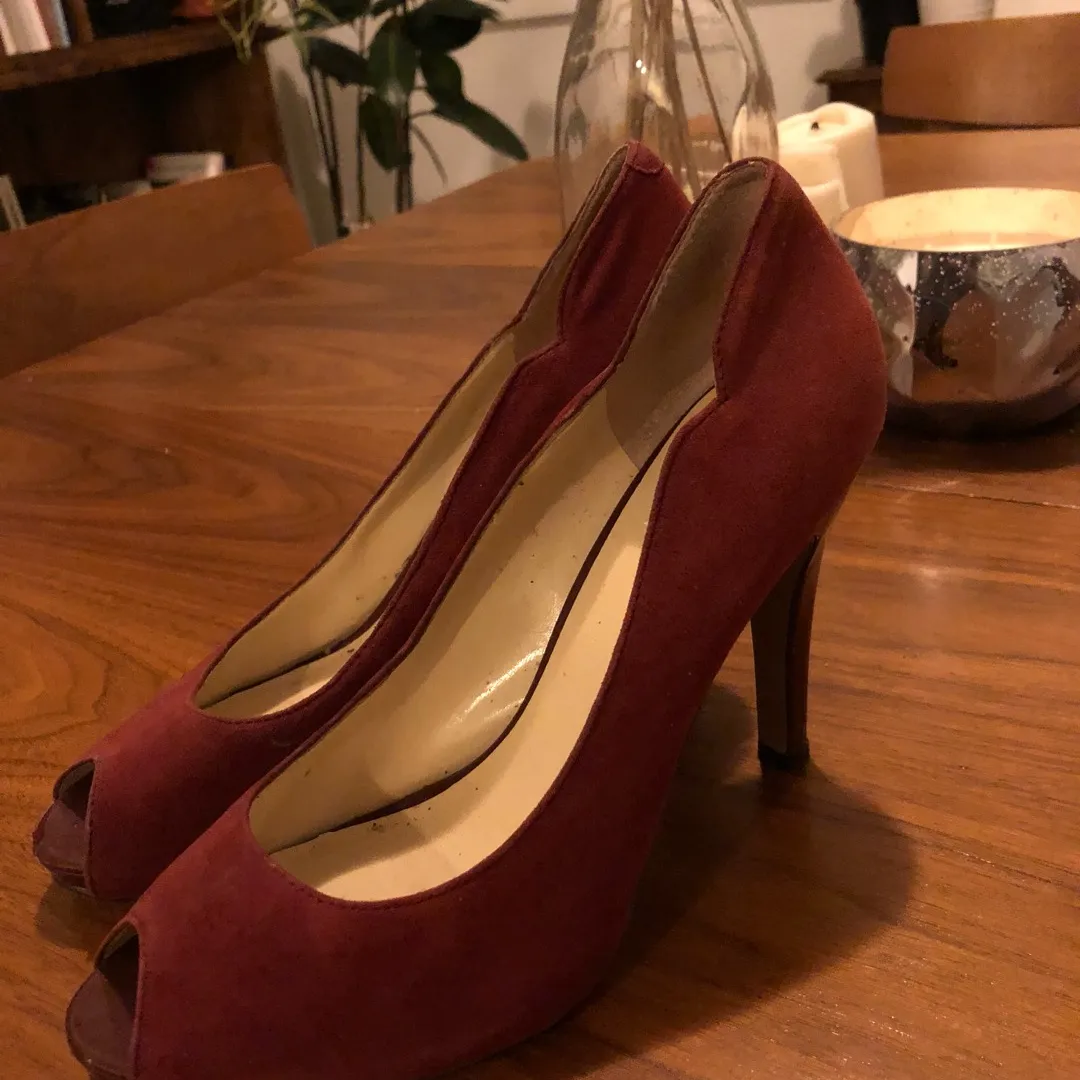 Women’s Suede Peep Toe Shoes photo 1