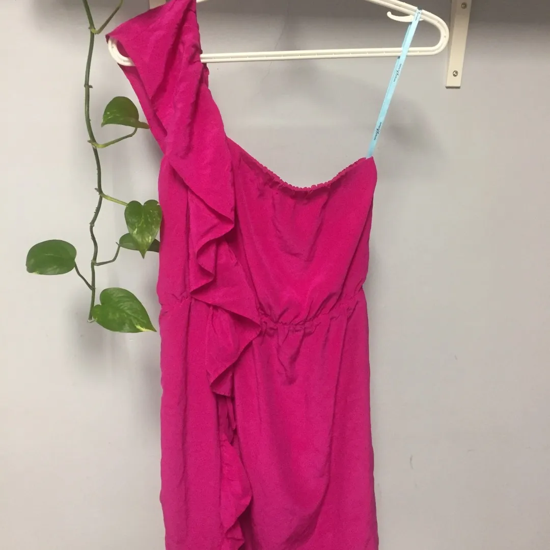 100% Silk Hot Pink Marciano Dress photo 3