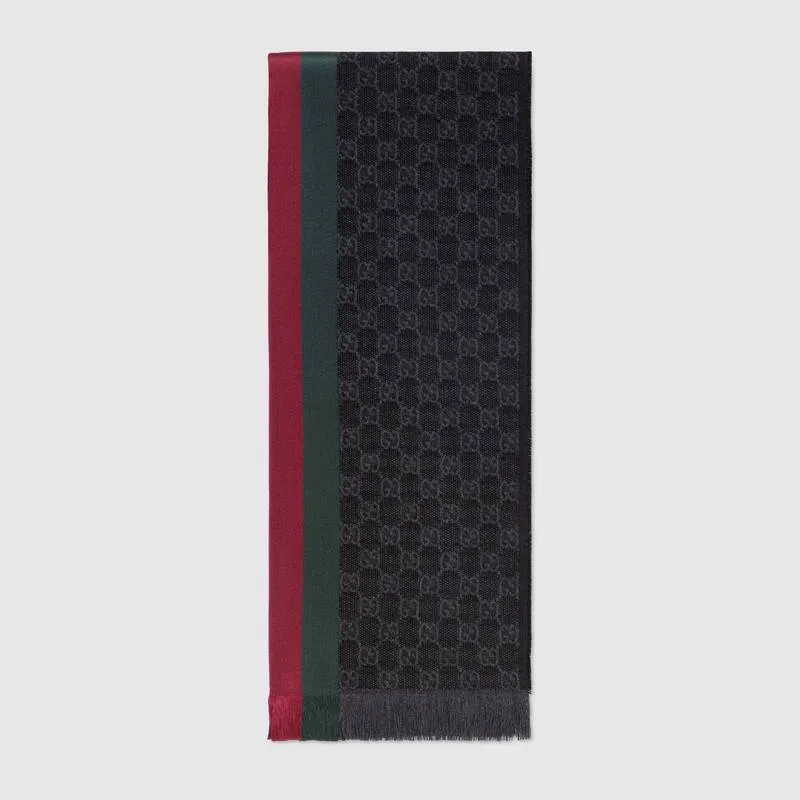 Mens Gucci Scarf - GG jacquard knitted scarf with Web, Unworn... photo 1