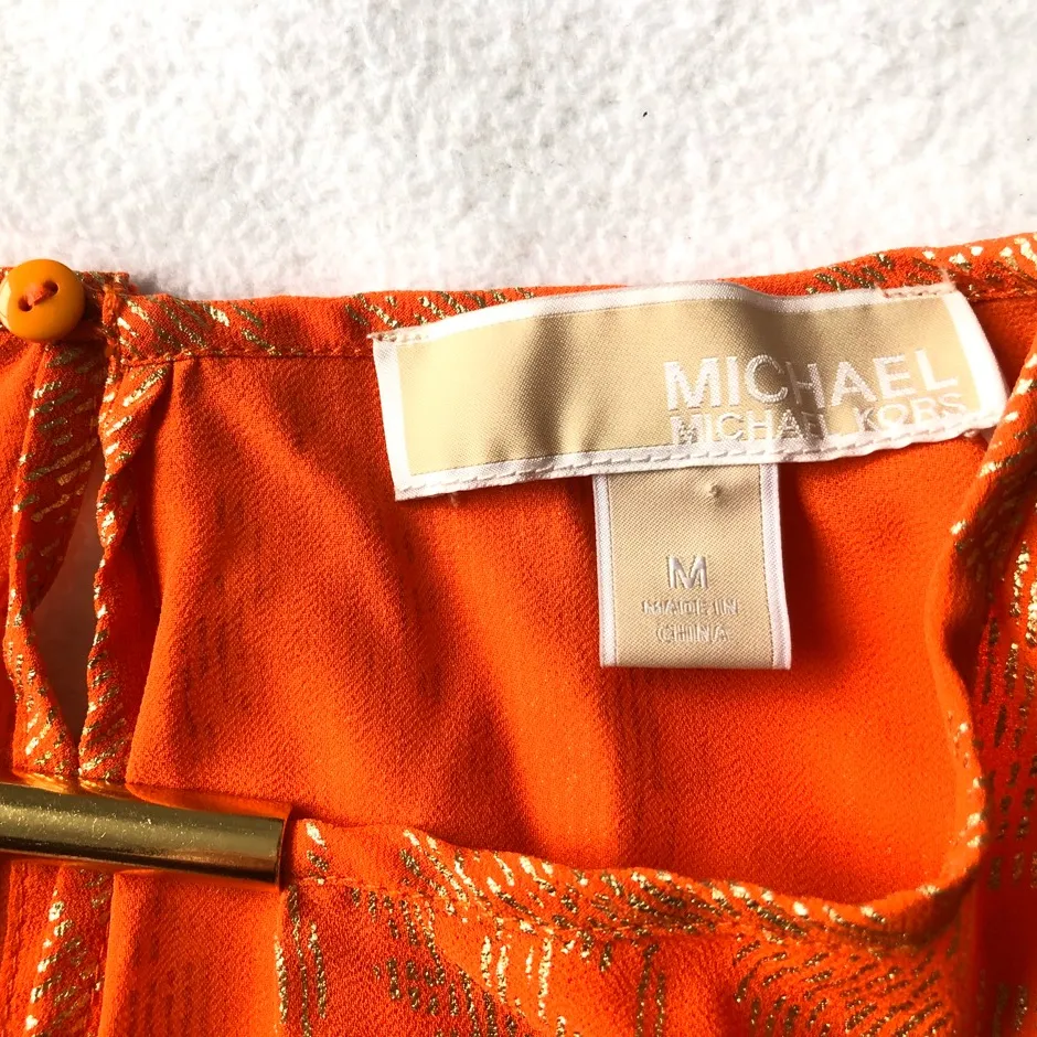 Michael Kors Orange and Gold Top (medium) photo 3