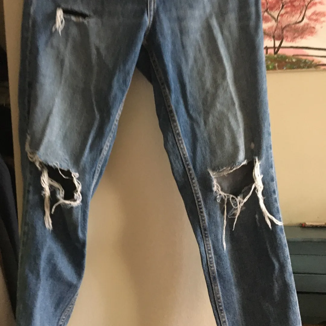 Zara Distressed Mom Jeans photo 1