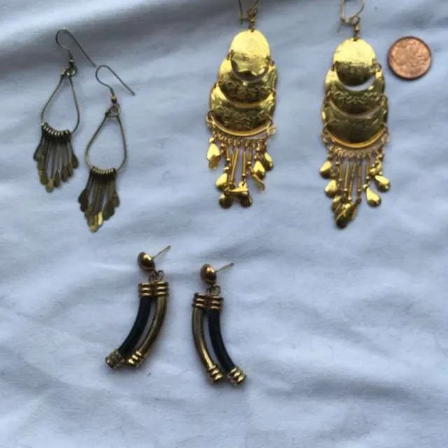 Vintage Dangly Gold Earrings photo 1