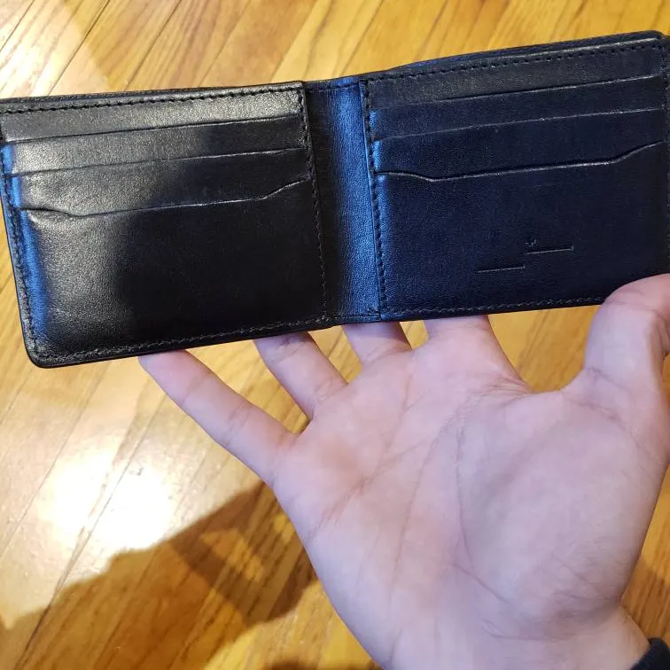 Bifold Black Leather Wallet photo 3