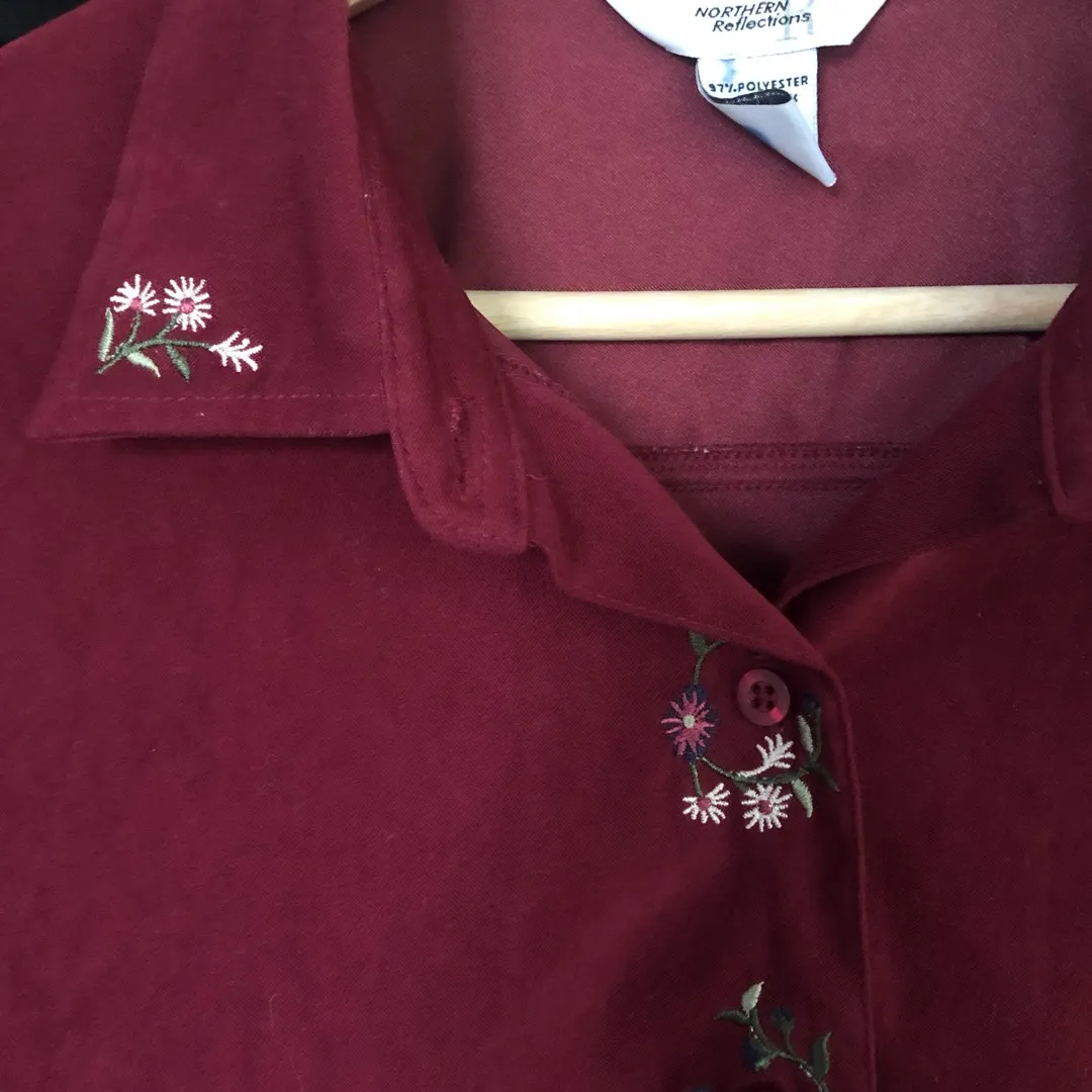 Burgundy Red Button Up photo 3