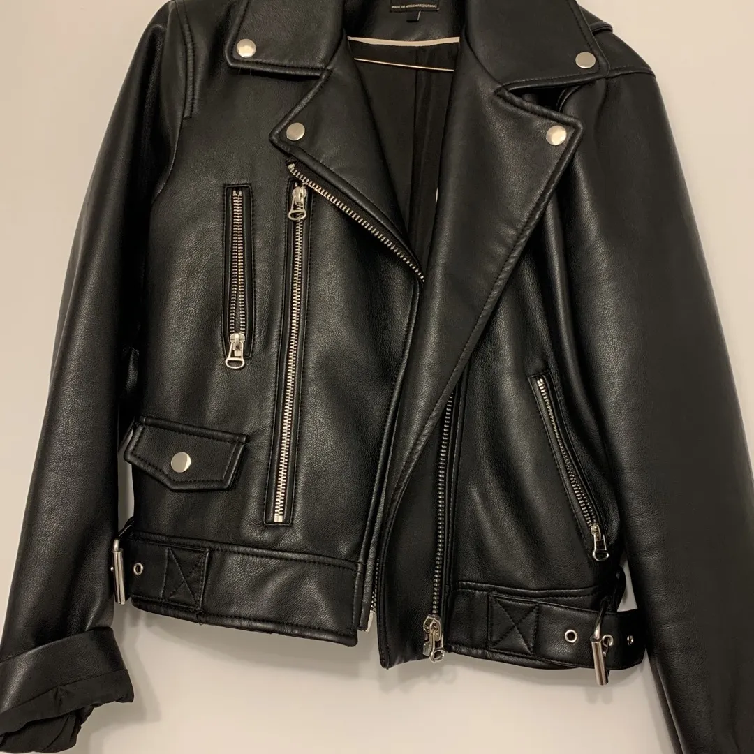 Zara Vegan Leather Jacket Size M photo 1