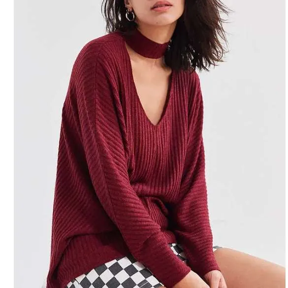 Urban Outfitters Silence the Noise Open Mock Neck Sweater - S... photo 1