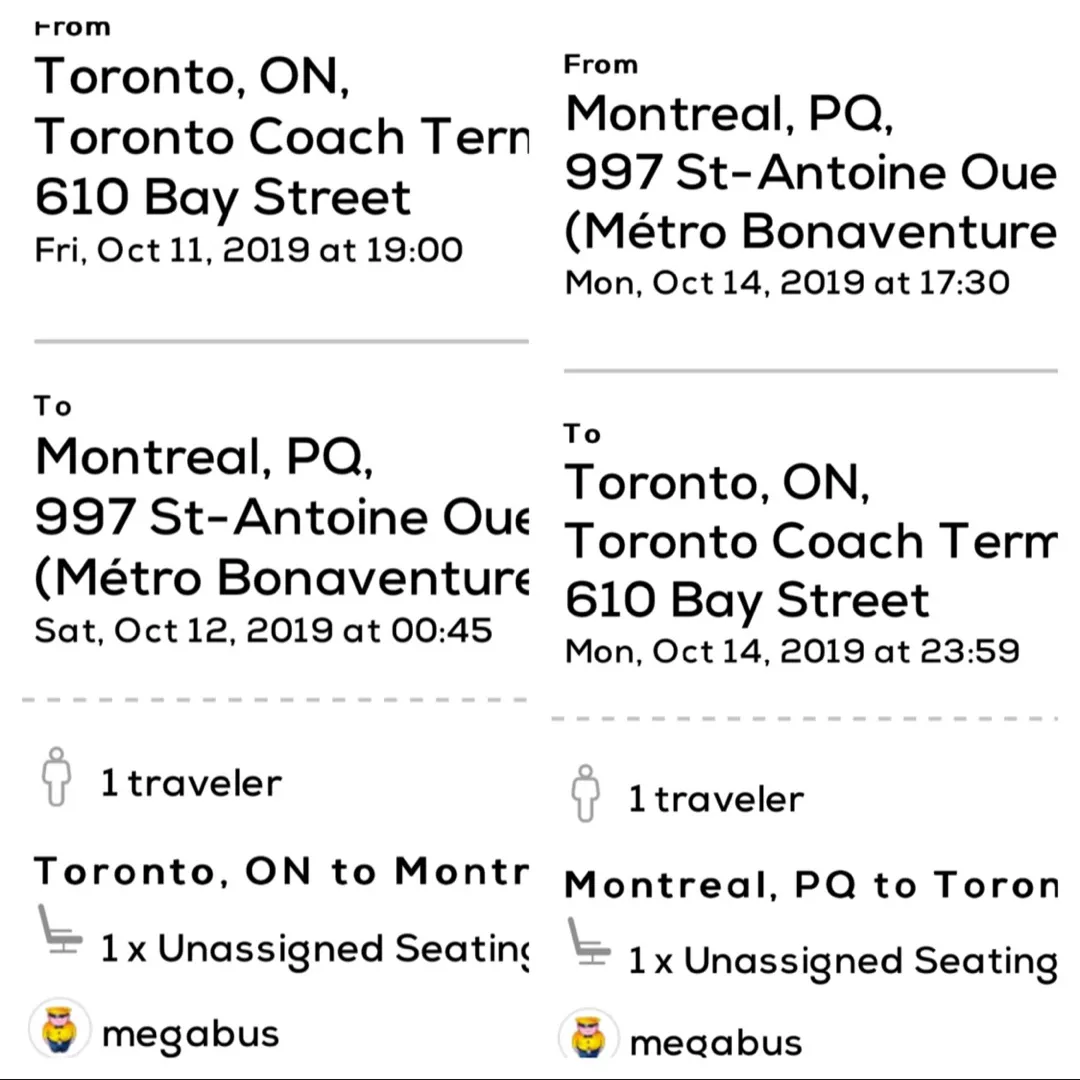 Round Trip Tickets Toronto to Montreal photo 1