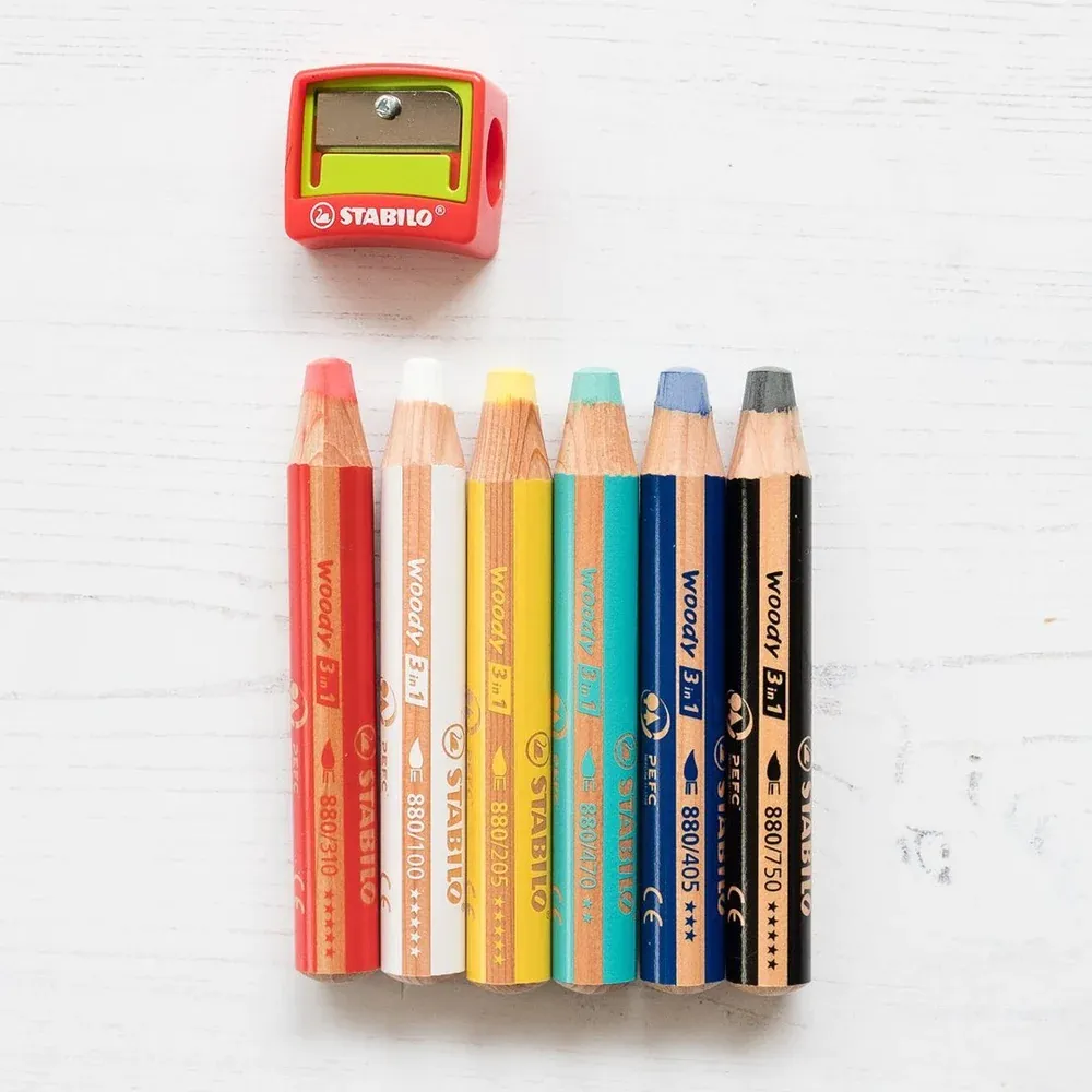 Stabilo 3 in 1 crayon pencils with sharpener - 6 pack photo 4