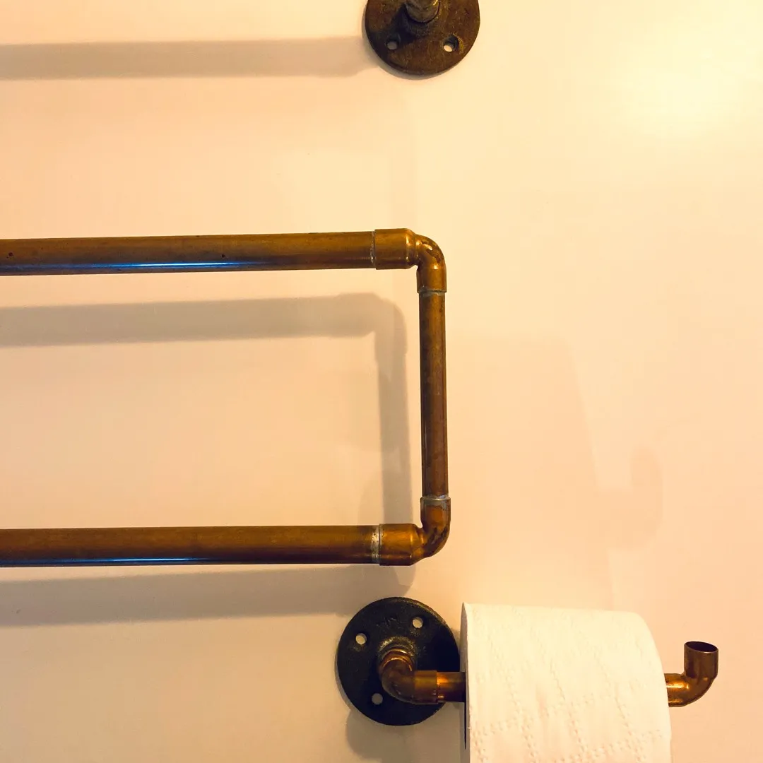 Copper Towel Bar & Toilet Paper Holder photo 4