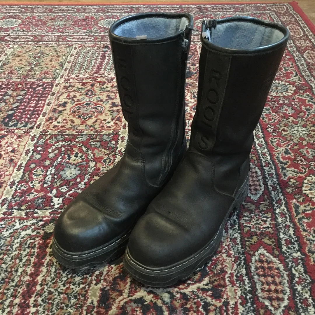 Roots Black Leather Boots - Sz 39/8 photo 1