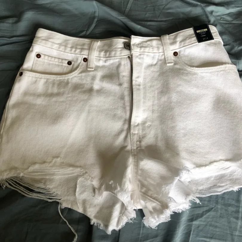 High Waisted White Shorts Size 4 photo 1