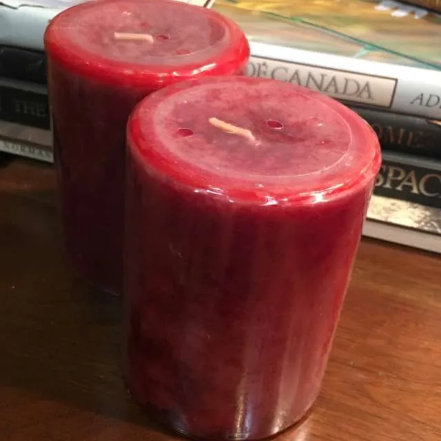 Red, Apple Crisp Scented Pillar Candles photo 1