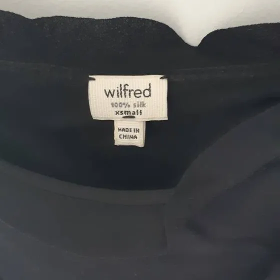 Wilfred Women's Black Midi Dress 100% Silk - Size XS photo 1