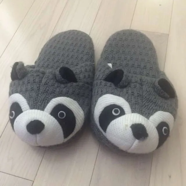 Knit Raccoon Slippers :) photo 1