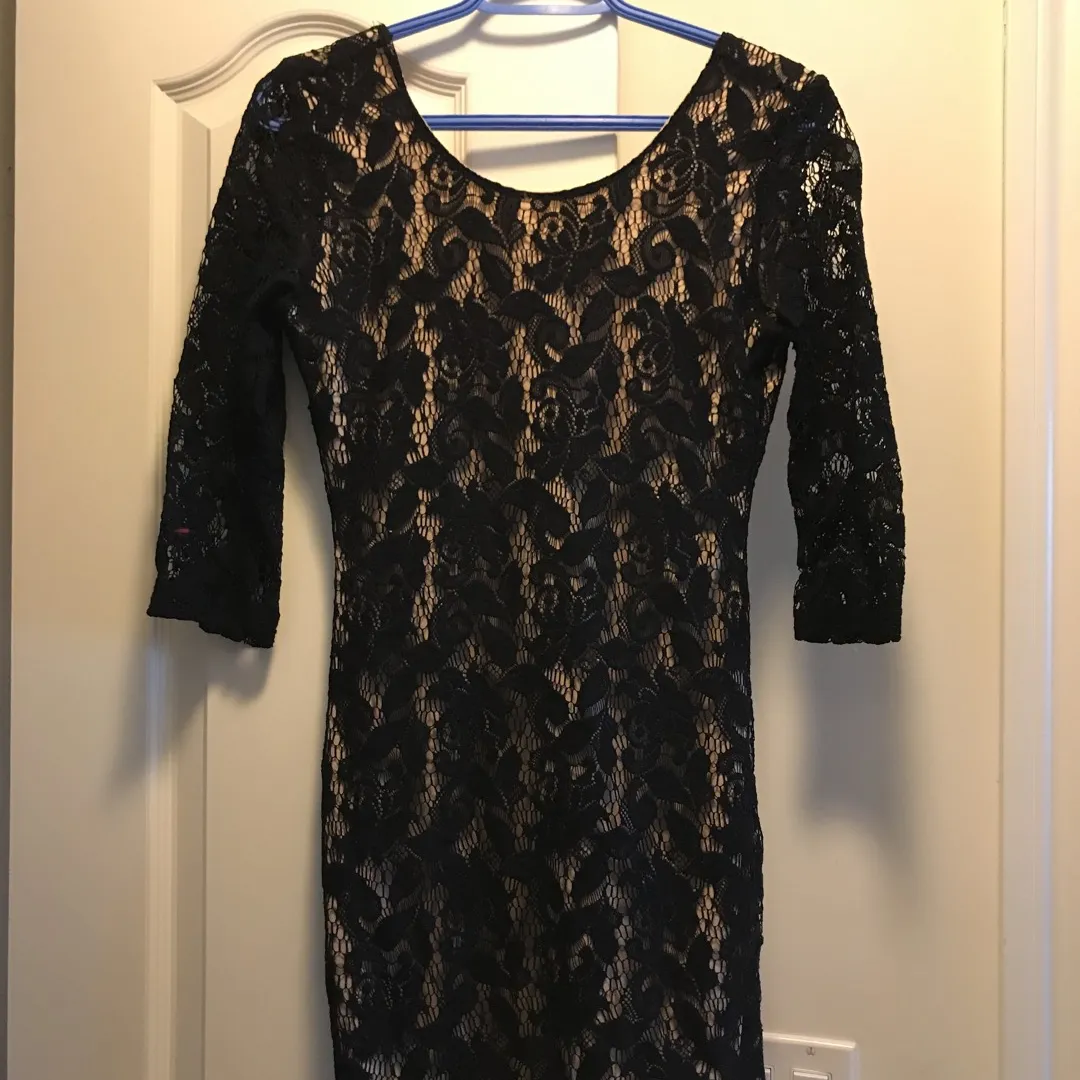 Little Black Dress With Lace Print photo 1