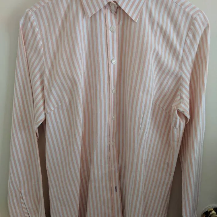 Charles Tyrwhitt London Wmns US10 Pink White Striped Shirt Lo... photo 1