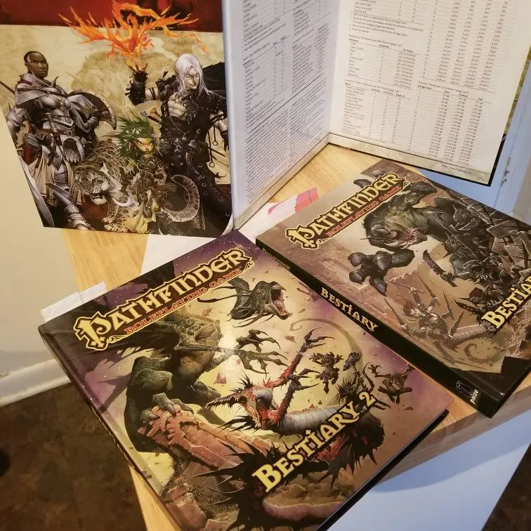 pathfinder rule books and dungeon tiles photo 1