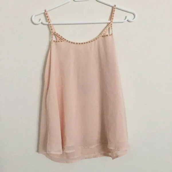 Peachy Pink Strappy Back Tank photo 1