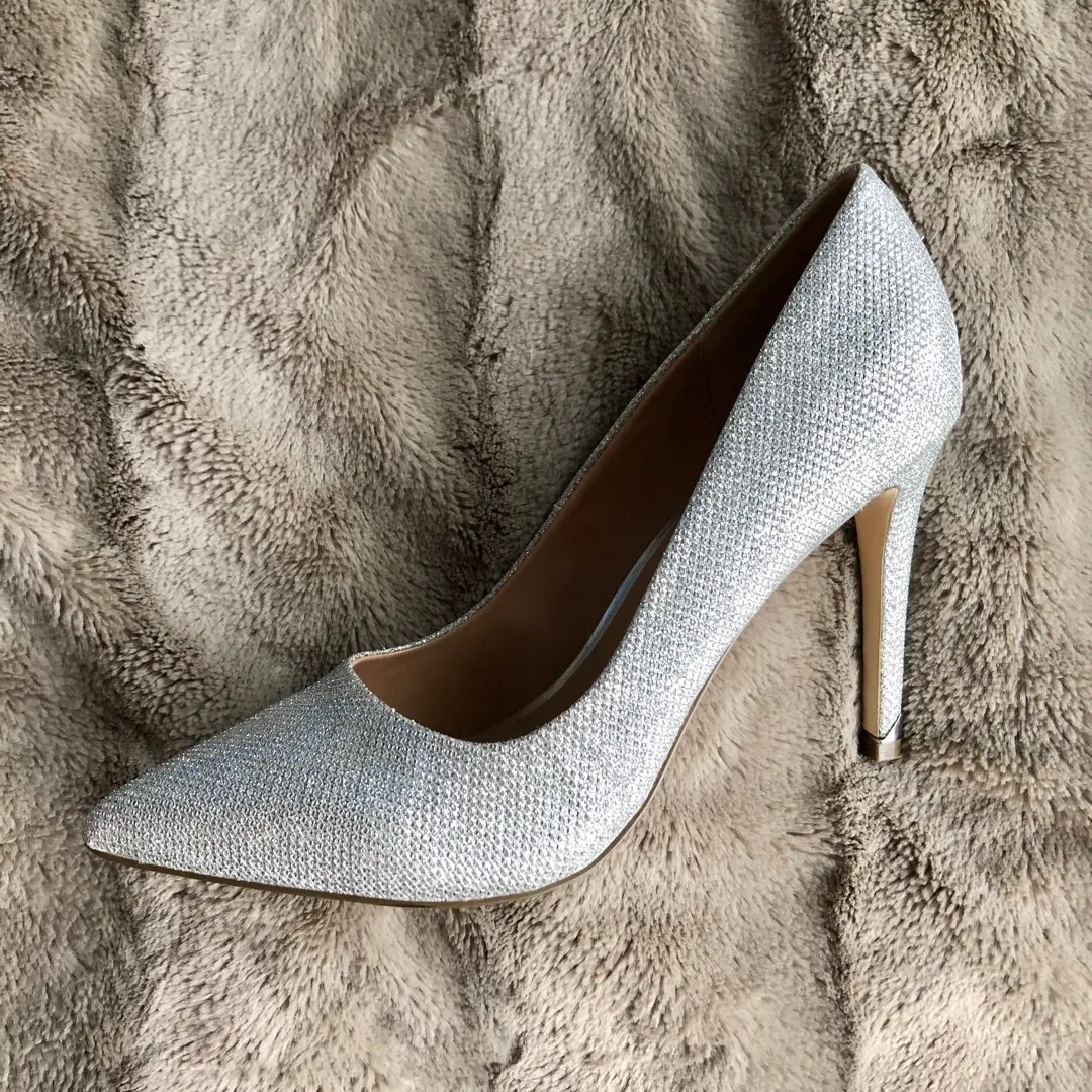Call It Spring White/silver Pointed Toe Heels photo 3