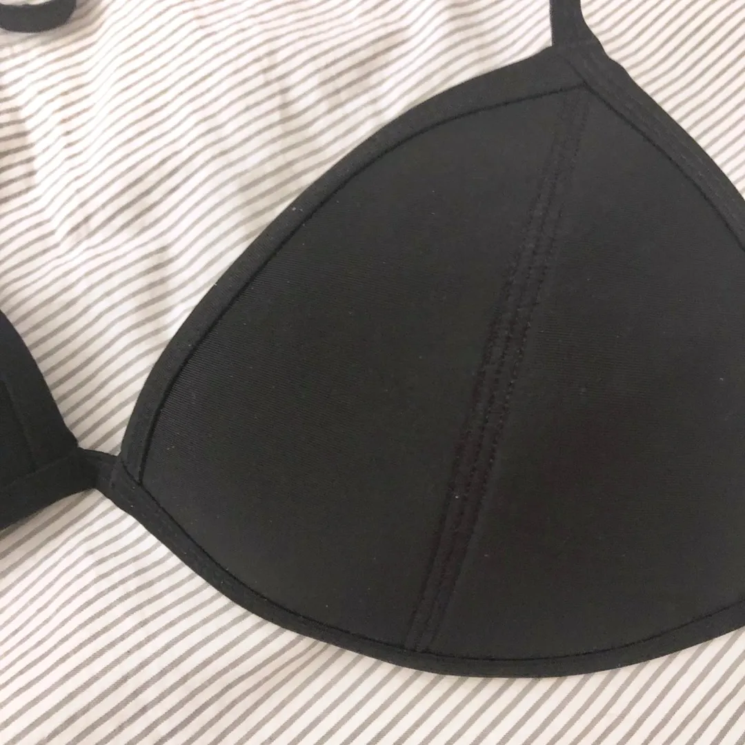Black Neoprene Bikini Top (Size Small) photo 3