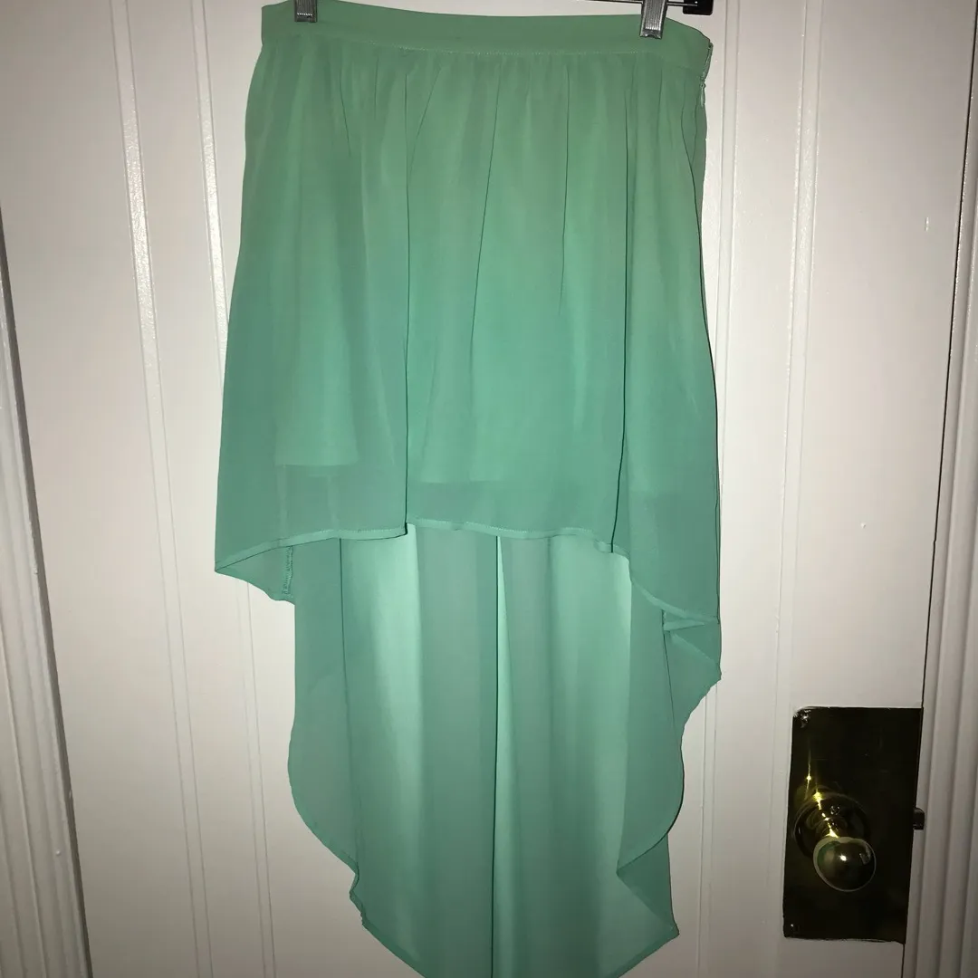 Turquoise High Low Skirt photo 1