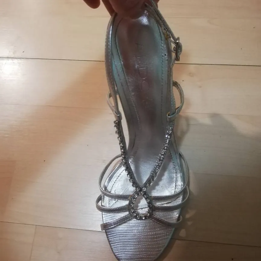 Aldo Silver Heels - Size 6-6.5 photo 1