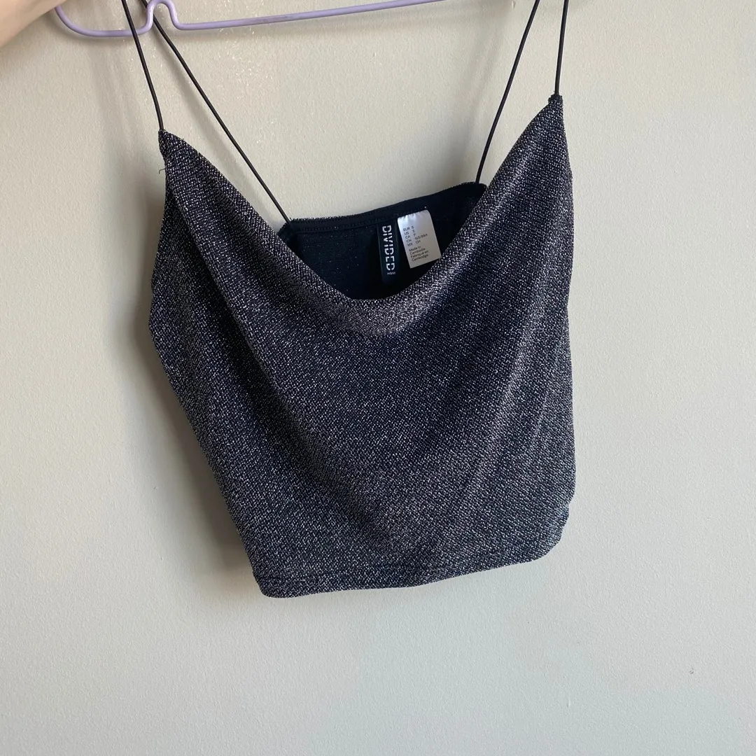 H&M Sparkle Crop Top, Size Small photo 1