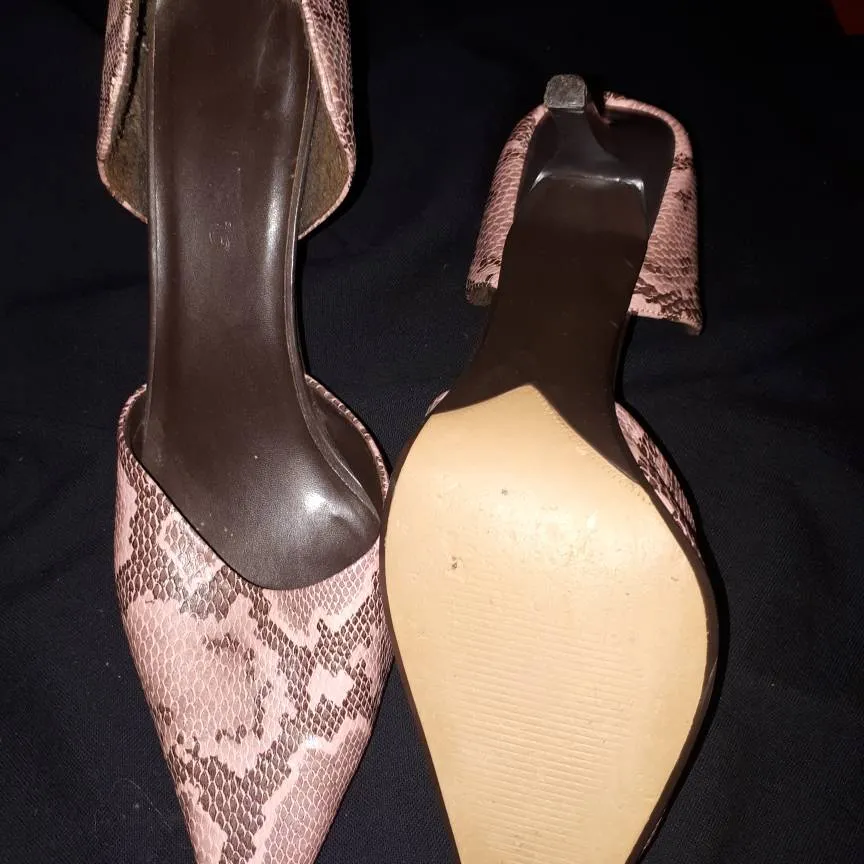Women's Stilleto Heels.  Pink and Brown Snakeskin Print.  Har... photo 3