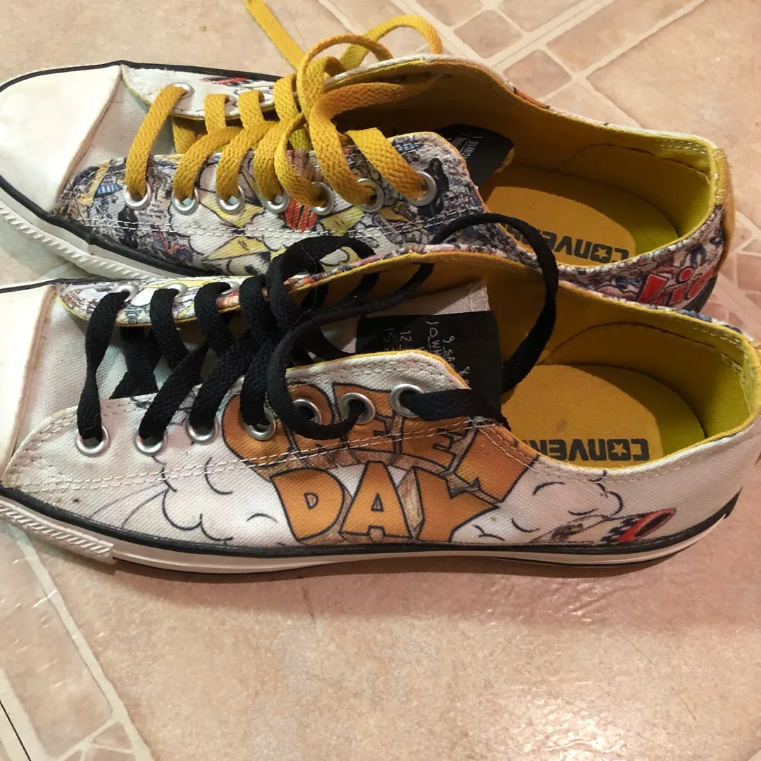 Green Day Dookie Converse Size 9 photo 1