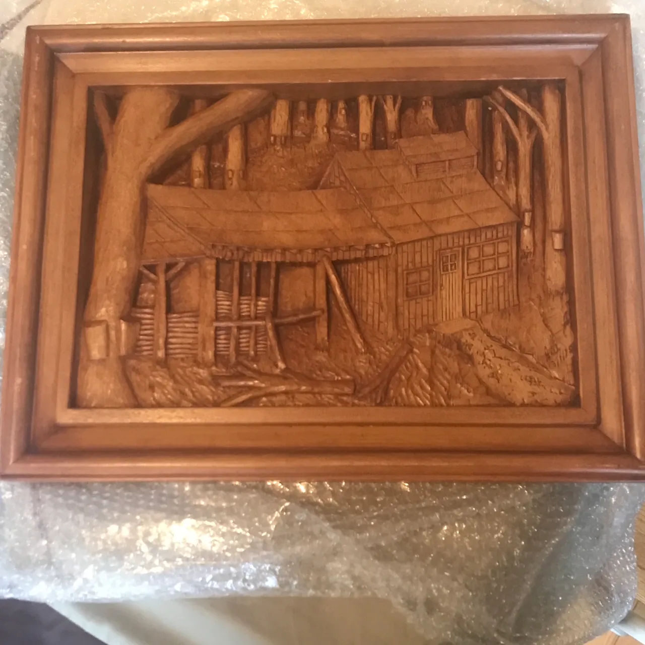 Beautiful hand carved wood hanging photo 1